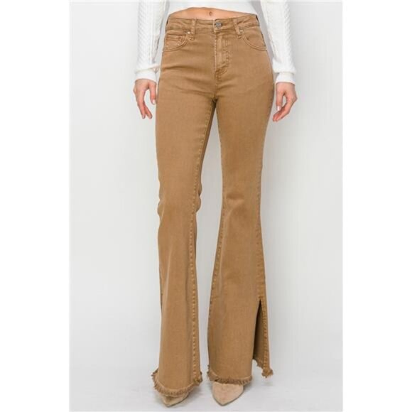 NWT RISEN Bailey High Waist Side Slit Flare Jeans, Slight Stretch, Fall Fashion - Picture 4 of 7